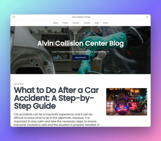 Alvin Collision Center Site
